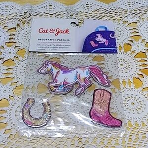 Cat & Jack Kids’ Adhesive Patches – Cowgirl Theme (3 Pack)